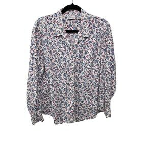 Cabin Creek Womens Ditsy Floral Button Up Shirt Blouse Long Sleeve Cottagecore L